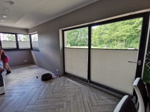 Żaluzje plisowane w oknach panoramicznychNowy Tomyśl